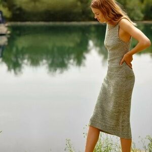 Anthropologie Daily Practice Ribbed Mock Neck Midi Dress